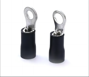 Terminales de Anillo Aislados Prensados en Frío, Conectores de Cuchara de Cobre Estañado para Terminación de Cables Eléctricos Automotrices - Product Image 1