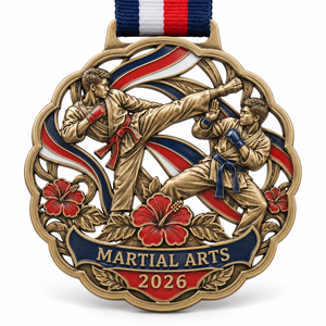 Medallas al por mayor de fábrica, de aleación de zinc, 3D, doradas, para lucha libre, medalla de premio, medallas deportivas de metal personalizadas con cinta. - Product Image 4