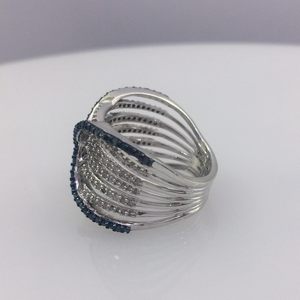 Bague en diamant Jewelspaark 1,03 carats, taille ronde, blanc bleu, argent 925, taille 8, pour femme, fiançailles - Product Image 4