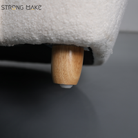 Chaise d'attente personnalisée pour zone de réception, chaise de loisirs moderne de luxe avec pieds en bois et revêtement bouclé pour coin lecture