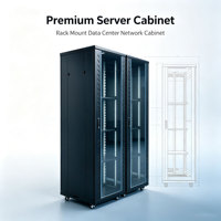 Armoire de serveur acoustique 19 pouces en acier laminé à froid, porte vitrée insonorisante, étagères réglables, roulettes, 600 mm, en stock