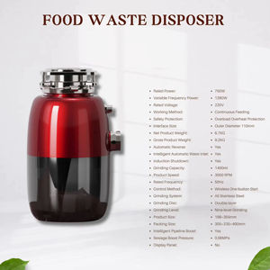 Broyeur de déchets alimentaire commercial automatique X30 à batterie pour cuisine extérieure, moteur DC, à installer sous l'évier - Product Image 5