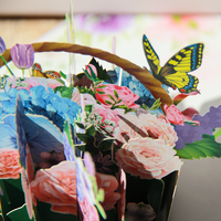 2024 nouvelle mode papier fleur panier papillon Pop Up 3D anniversaire carte de voeux pour la fête des mères saint valentin avec enveloppe