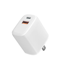 Adaptateur secteur USB C + USB A 25W, prix d'usine, chargeur mural PD 25W, double port, prise EU US, chargeur rapide pour iPhone Samsung
