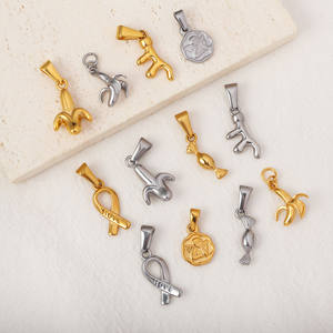 Joyería Impermeable, Chapado en Oro de 18K, Acero Inoxidable, Colgante de Cinta de Ángel, Dije Personalizado de Fruta de Caramelo de Coral para <span class=keywords><strong>Collar</strong></span> o Pulsera <span class=keywords><strong>DIY</strong></span> - Product Image 1