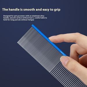 HATELI 16*5.2cm Pettine in Metallo Ecologico per Cani a Pelo Lungo, Design Aperto per Sciogliere i Nodi, per Tutte le Stagioni, per il Bagno e la Pulizia degli Animali Domestici - Product Image 4