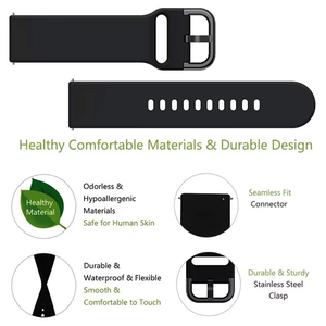Bracelet de montre en silicone souple en caoutchouc pour <span class=keywords><strong>Samsung</strong></span> Galaxy <span class=keywords><strong>Watch</strong></span> <span class=keywords><strong>Active</strong></span> / <span class=keywords><strong>Active</strong></span> <span class=keywords><strong>2</strong></span> avec boucle colorée 20mm 22mm - Product Image 6