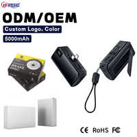Banque d'alimentation portable mini avec écran numérique 22,5 W, logo personnalisé, 5000 mAh avec support métallique, charge rapide pour téléphone