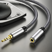 Câbles audio tressés en nylon, stéréo coaxial Aux DC 3.5mm plaqué or pour microphone écouteurs haut-parleur de voiture