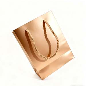 Sacs de shopping et de vêtements en papier d'art biodégradable et recyclable, prix d'usine, marque Spring, poignée en ruban, impression UV - Product Image 1