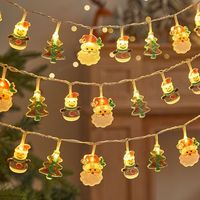 Guirlande lumineuse LED de Noël transfrontalière, Père Noël suspendu, Bonhomme de neige, décorations lumineuses pour arbre, en PVC, pour les fêtes, affichage créatif pour vitrine