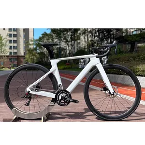Sepeda jalan karbon rem hidrolik penuh 24S, sepeda jalan dengan roda karbon 50mm untuk pria dan wanita