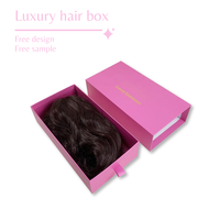 Confezione di lusso personalizzata con Logo in lamina d'oro scatola regalo rigida in cartone rosa scatola scorrevole parrucca Extension per capelli scatole da imballaggio