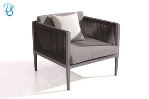 Ensemble de mobilier d'extérieur en aluminium hydrofuge pour jardin, patio et salon, avec cordes et verre, modèle Ds18107 - Product Image 2