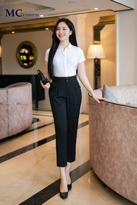 A635เสื้อแฟชั่นสไตล์สำนักงานสำหรับผู้หญิงเสื้อเชิ้ตมาตรฐานแฟชั่นชั้นสูงสำหรับฤดูร้อนสีขาวสำหรับผู้หญิงทุกคน - Product Image 5