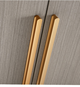 Modern Long Aluminium Alloy Door Pull Handle Golden Grey Wardrobe Handles with Screws - Product Image 3