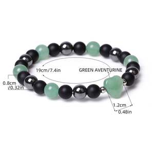 Braccialetto Elastico con Perline di Quarzo Rosa a Forma di Cuore e Rotondo, Pietra Naturale, Trendy e Carino, per Donne, Regalo di Anniversario di Matrimonio - Product Image 2