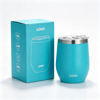 Gobelet à vin sans pied en acier inoxydable de 12 oz sans BPA, thermos moderne à double paroi sous vide, tasse pour fête