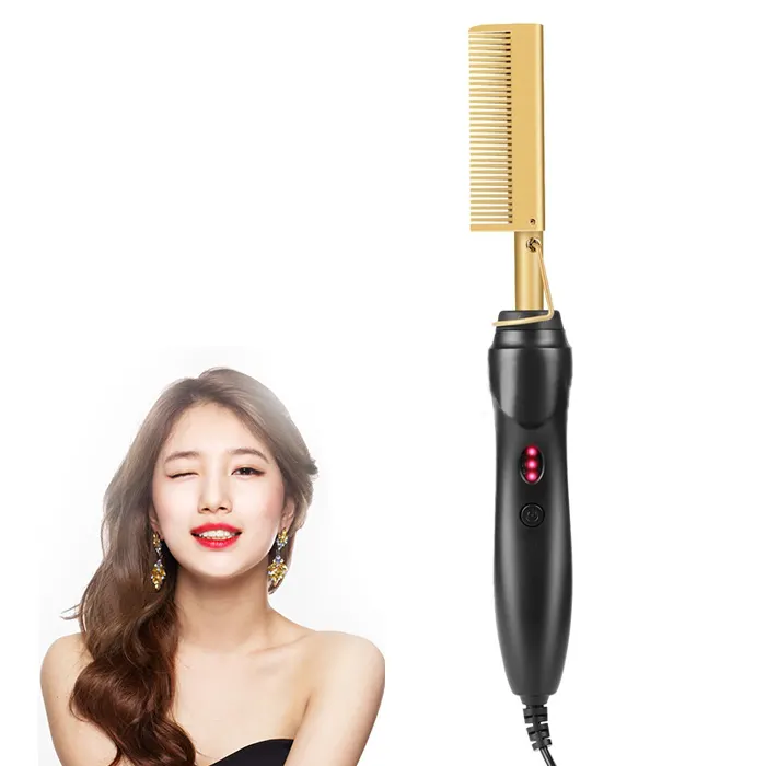Custom Wholesale Straightening Straight Hot Hair Electric Straightener Comb