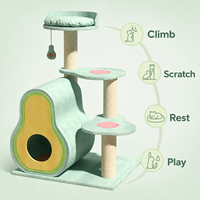Arbre à chat en forme d'avocat avec nid douillet et poteaux à gratter, mobilier pour animaux de compagnie personnalisé OEM ODM
