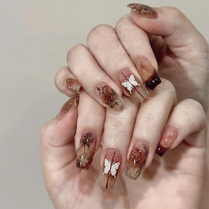 Kit de manicura perfecta de nuevo diseño <span class=keywords><strong>2023</strong></span>, Punta francesa, mariposa acrílica, prensa portátil en las <span class=keywords><strong>uñas</strong></span> - Product Image 1