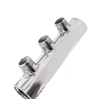 Distributeur d'eau en acier inoxydable de qualité sanitaire 304 Collecteur d'eau de tuyau de chauffage par le sol avec corps de vanne