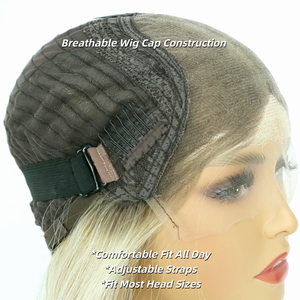 Parrucca frontale in pizzo HD da 5 pollici indistinguibile, biondo cenere con riflessi platino, effetto ragazza pulita/girl icey, con nodi singoli e retro elastico traspirante - Product Image 5