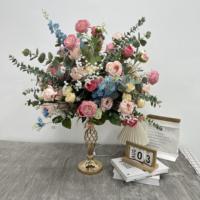 Boule de fleurs artificielles en soie, style frais, élégante, blanche, pour centre de table de mariage, décoration de table pour anniversaire, événement, fête
