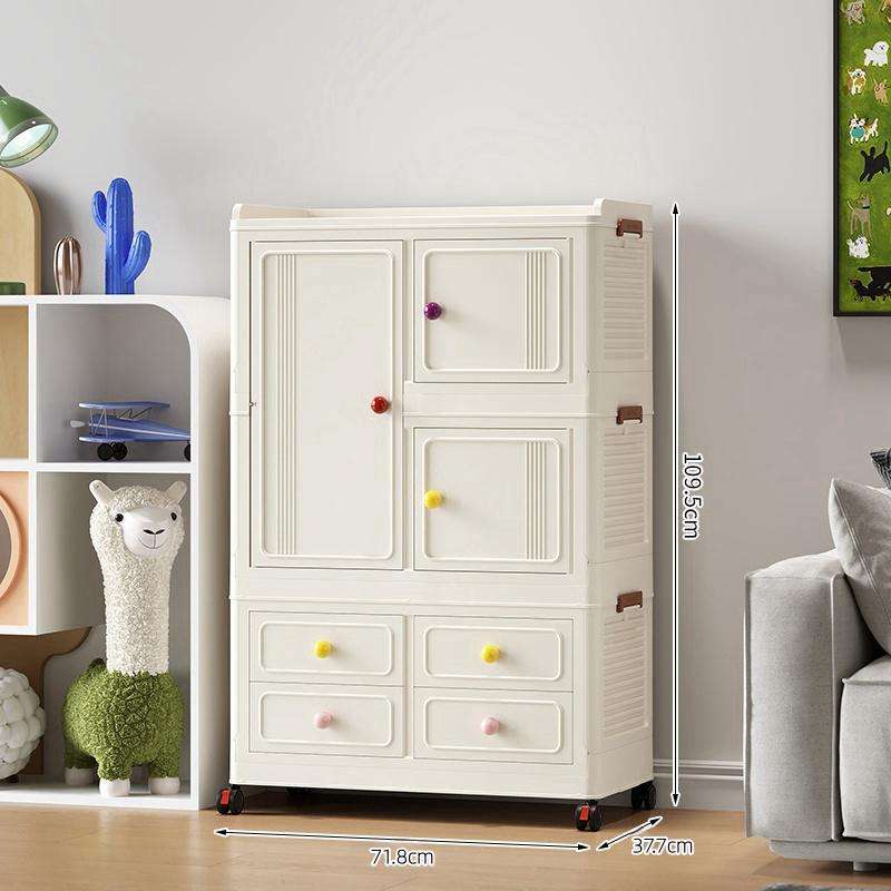 One wardrobe + two small doors + four drawers