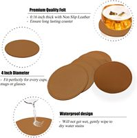 Sous-verre en cuir personnalisé avec logo, imperméable, résistant à la chaleur, en cuir PU, pour bar à café, hôtel, table