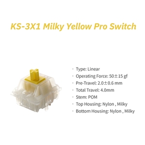 Interrupteurs mécaniques pour clavier de jeu personnalisés <span class=keywords><strong>Gateron</strong></span> Milky <span class=keywords><strong>Yellow</strong></span> Pro KS-3 X1 Linéaires 5 broches en gros - Product Image 2