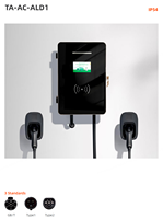 Estación de Carga para Vehículos Eléctricos (VE) de Pared con Doble Conector, Venta al por Mayor de Fábrica, Barata, 14kW 22kW 44kW, Tipo GBT Tipo 2 Tipo 1