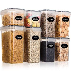 Airtight Food Storage Containers Set - 8pcs - Kitchen & Pantry Organization - BPA-Free - Plastic Canisters with Durable Lids Id