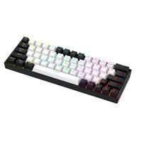 Clavier mécanique filaire 60% pour jeux vidéo, rétroéclairage RVB, clavier gamer avec touches multimédias, vente flash