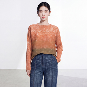 เสื้อยืดแฟชั่นเกาหลีสำหรับผู้หญิงไซส์ใหญ่ พิมพ์ลายจีบ ทรงลำลอง ระบายอากาศได้ดี เป็นมิตรกับสิ่งแวดล้อม สไตล์มินิมอล ไหล่ตก - Product Image 3
