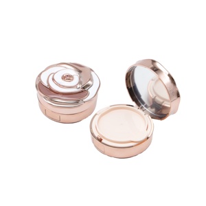 Nouveau design étui à coussin d'air haut fleur rose rond étui à coussin d'air rose pour étui à cosmétiques - Product Image 3