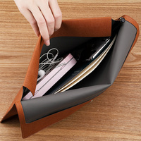 Sacs de rangement pour tablettes, ordinateurs portables et documents en cuir A4 avec logo personnalisé en gros, avec bouton magnétique