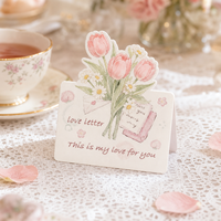 Cartes de vœux de mariage faites à la main avec motif floral, impression personnalisée, boîte décorative pour occasions de mariage