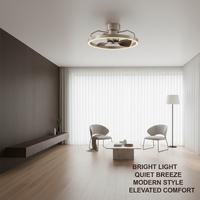 Plafonnier LED YOUKAIN moderne européen en métal à 5 pales (>48 pouces) avec télécommande, moteur DC, 6 vitesses, intensité variable, CRI80