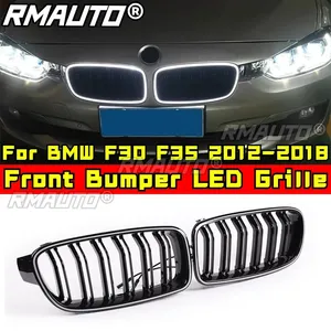 Grille LED pour BMW Série 3 F30 F35 2012-2018, calandre avant de voiture, calandre de course noire brillante, calandre LED avant, accessoires de voiture - Product Image 4