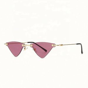 Nuevas Gafas de Sol de Metal con Marco Pequeño, Colores Dulces, Protección UV400, Forma Triangular para Mujer, Venta al Por Mayor, Moda 2021 - Product Image 3