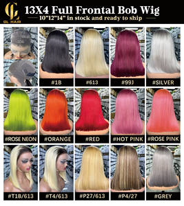 Goodluck pas cher vente en gros prix 13x4 frontal Bob 99j 8-14 pouces perruques de cheveux humains en vente - Product Image 6
