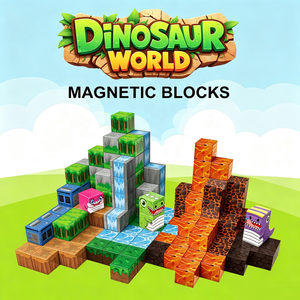 Bloques de Construcción Magnéticos de Dinosaurios al por Mayor, Set de Construcción de Paisajes con Volcán y Bosque para Juego Creativo, Directo de Fábrica - Product Image 2