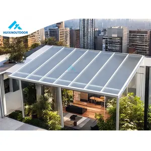 现代系统铝聚碳酸酯户外覆盖雨棚遮阳篷窗户雨水阳台可伸缩天井盖