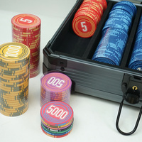 Boîte en aluminium gris de casino de haute qualité jeu de jetons en céramique monte carlo personnalisé 500 1000pcs jeu de jetons de poker