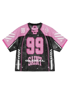 T-Shirt in Cotone Pesante 300 GSM per Uomo, Jersey da Corsa in Seta e Cotone, Maglia Retrò da Calcio Importata negli USA - Product Image 5