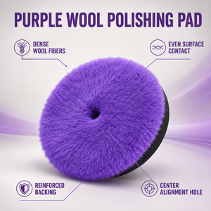 Almohadilla de pulido de lana morada para máquina pulidora de coches, cuidado de la pintura - Product Image 1