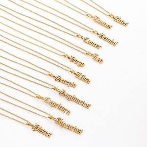 Go Party Venta caliente <span class=keywords><strong>2021</strong></span> horóscopo collares doce Zodiaco collar de acero inoxidable - Product Image 1