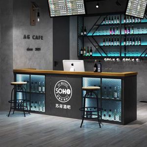 Meja <span class=keywords><strong>Bar</strong></span> kayu LED Modern kustom tahan air fitur ramah lingkungan untuk klub malam <span class=keywords><strong>Bar</strong></span> hotel Mall-furnitur komersial - Product Image 2