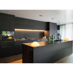 SJUMBO-muebles modernos de cocina, armarios de madera de lujo, color gris brillante, precio barato